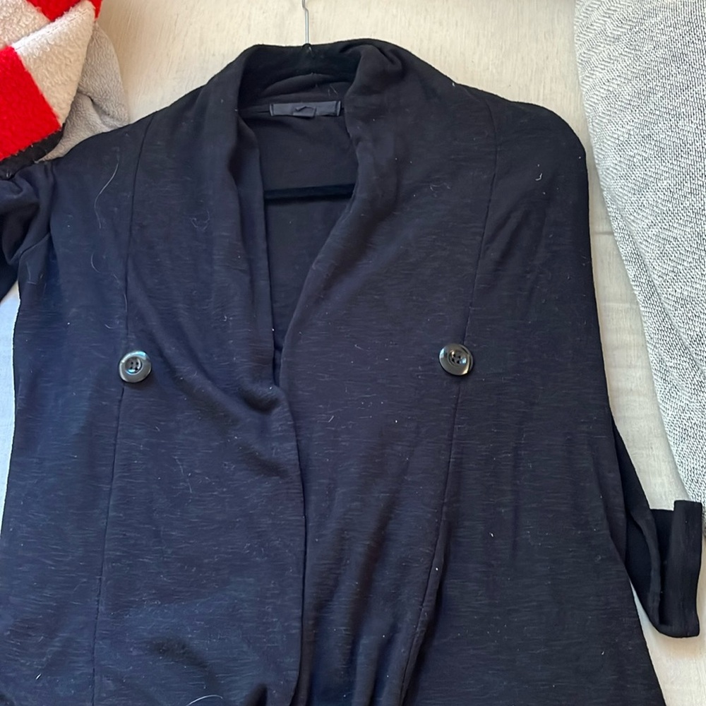 Black cardigan, forever 21, polyester & rayon